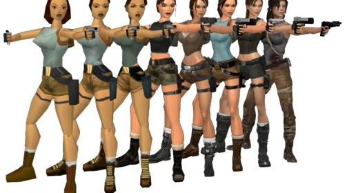 The changing body of Lara Croft