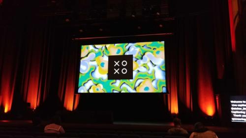 Picture of a screen at the XOXO Conference.