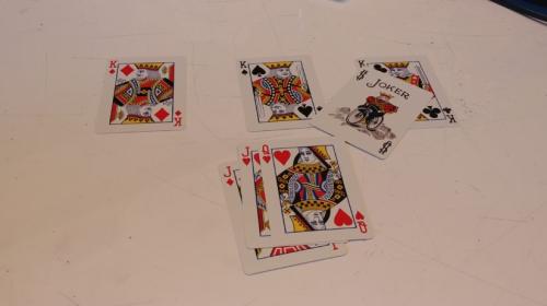 Playing cards on a table