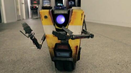 An image of the robot Claptrap from Borderlands.