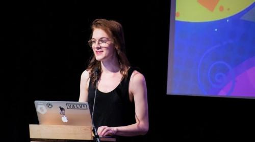 Freya Holmer presenting at Glitchcon