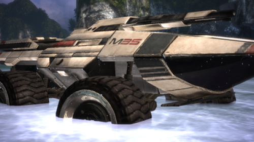 The durable and physics-defying Mako vehicle from Mass Effect 1.