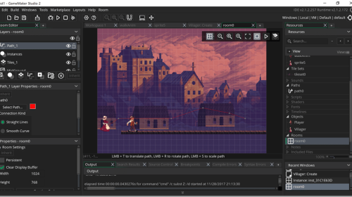 A picture of a game being made in GameMaker Studio 2