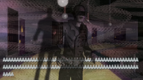 A screenshot from the trailer for "An Outcry" depicting a human form in shadows. A subtitle reads "AAAAAAAAAAAAAAAAAAAAA."