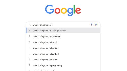 Screengrab of Google search for "what is elegance in"