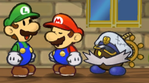 Luigi tells Mario and Mario's friend about his adventures