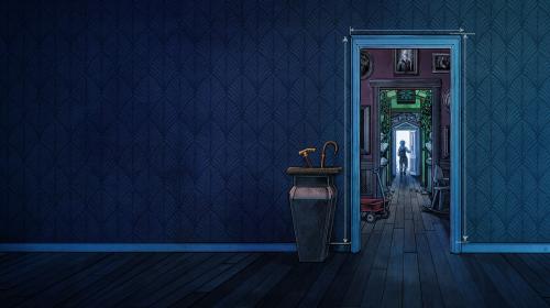 Promo picture of the game Blue Prince.