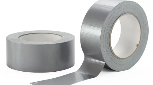 Two rolls of silver duct tape
