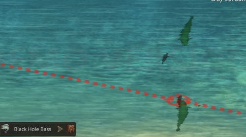 screenshot of spear fishing from the Verdant Skies game
