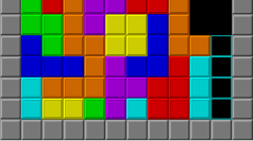 A screenshot from Tetris.