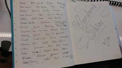 Beth's notes on Naming Verdant Skies