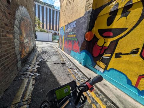 Mark on a bike in Dublin.
