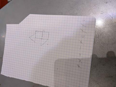 A picture of the shapes created while testing the game Excited About Triangles.